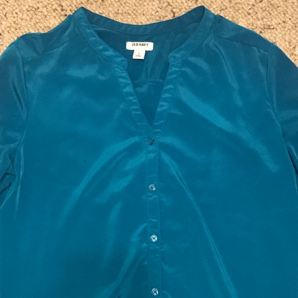 OLD NAVY Turquoise Modern Blouse - Picture 2 of 5